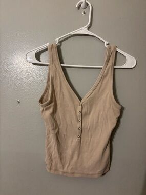 Abercrombie snap button cream tank top small